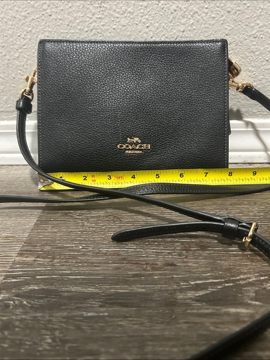 Coach Handbags - Coach Black Pebbled Leather Crossbody with Gold Hardware